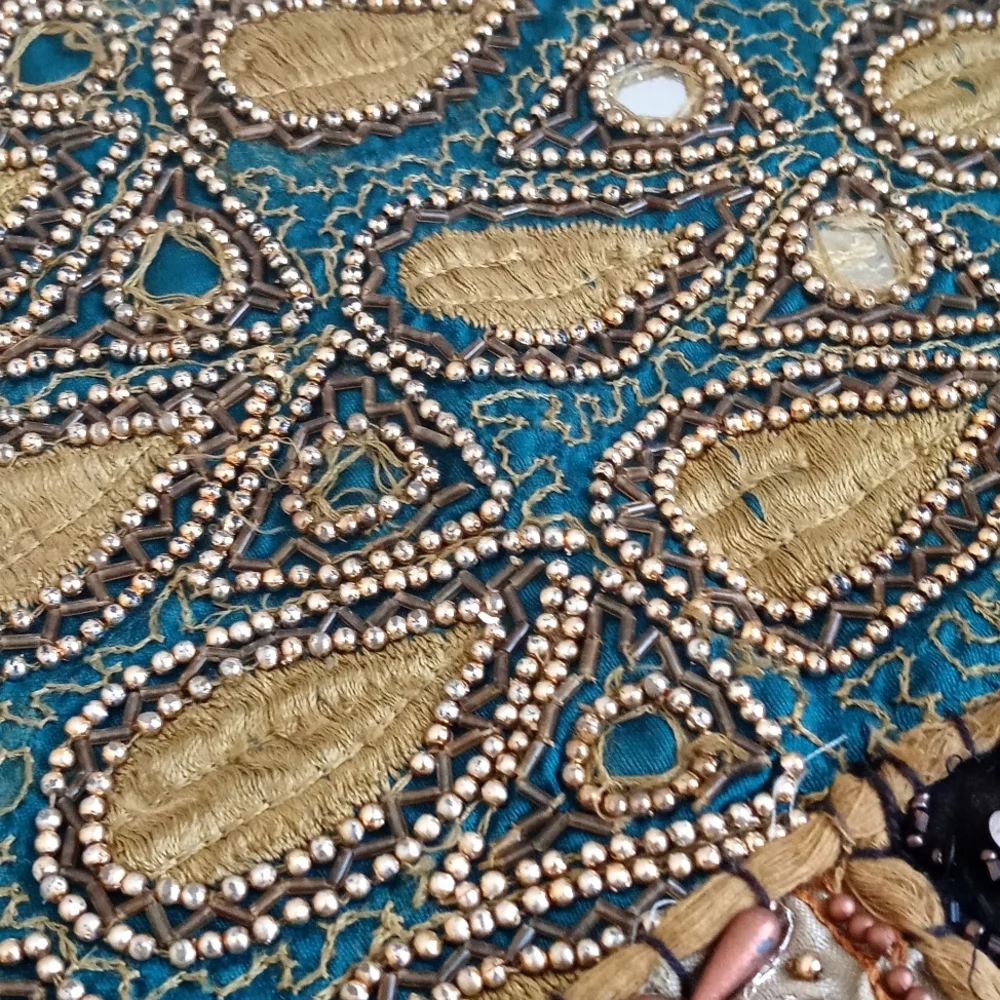 Antique Vintage Patchwork Quilt Wall Hanging From India 36”x38”